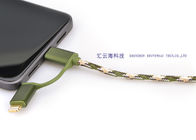 Material de algodón trenzado extensible de los PP de la manga de protección del cable para el teléfono móvil