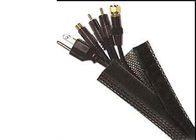 Flexible ignífugo material del velcro del cable del ANIMAL DOMÉSTICO negro de la manga para el arnés de cable