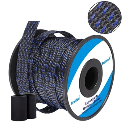 comprar Abrasión ignífuga de la manga trenzada extensible negra y azul del ANIMAL DOMÉSTICO resistente fabricación en línea