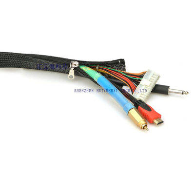 comprar La manga extensible del cable de la cremallera trenzó el abrigo para la gestión de los cables fabricación en línea