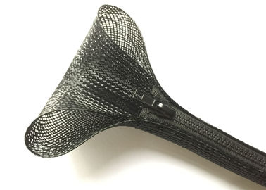 comprar Resistencia de abrasión trenzada manga negra del abrigo del cable de la cremallera del color alta fabricación en línea