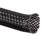 Diámetro de encargo flexible de la manga de nylon trenzada negra extensible de alta resistencia