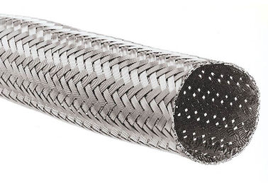 comprar Impresión de encargo extensible del logotipo de la resistencia de abrasión de la manga del cable del acero inoxidable fabricación en línea