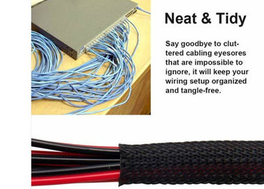 comprar uso trenzado extensible de la protección de la gestión de cable del ANIMAL DOMÉSTICO negro de 40m m que envuelve fabricación en línea