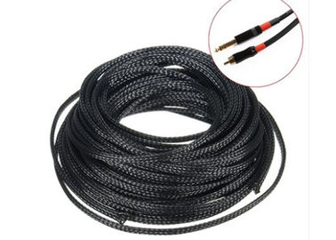 comprar El ANIMAL DOMÉSTICO negro trenzó la envoltura de cable, tamaño modificado para requisitos particulares tubo eléctrico de la protección del alambre fabricación en línea