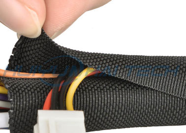 comprar Uno mismo negro del ANIMAL DOMÉSTICO que envuelve envolver trenzado partido para el arnés de la gestión de cable fabricación en línea