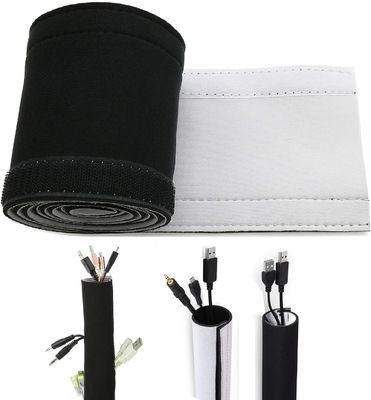 comprar El abrigo blanco negro del alambre del velcro fácil instala la manga de la gestión de cable del neopreno fabricación en línea