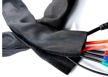 Deformación de encargo del multifilamento de la resistencia de abrasión del tamaño del velcro de la manga colorida del cable