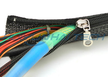 Alta peso ligero modificado para requisitos particulares abrigo trenzado del tamaño del cable de la cremallera manga ignífuga